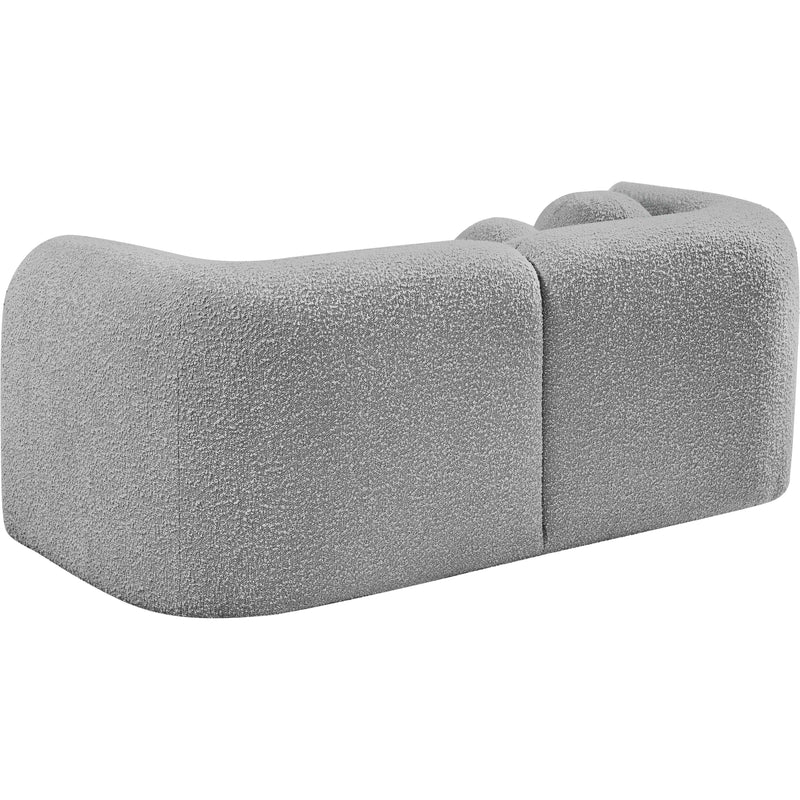 Meridian Emory Grey Boucle Fabric Loveseat IMAGE 7