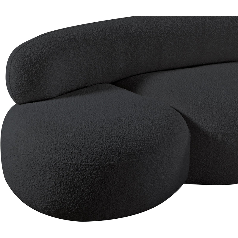 Meridian Venti Black Boucle Fabric Loveseat IMAGE 11