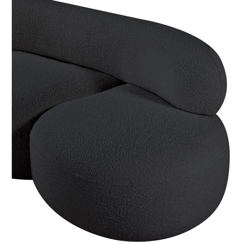 Meridian Venti Black Boucle Fabric Loveseat IMAGE 12