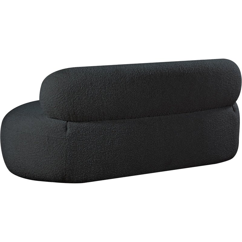 Meridian Venti Black Boucle Fabric Loveseat IMAGE 4