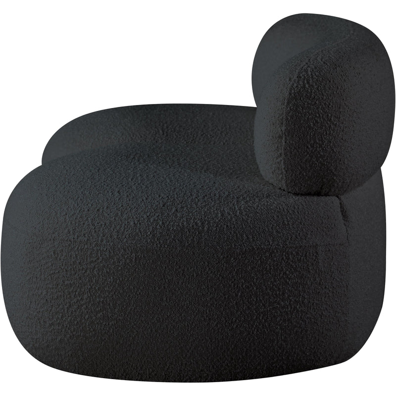 Meridian Venti Black Boucle Fabric Loveseat IMAGE 7