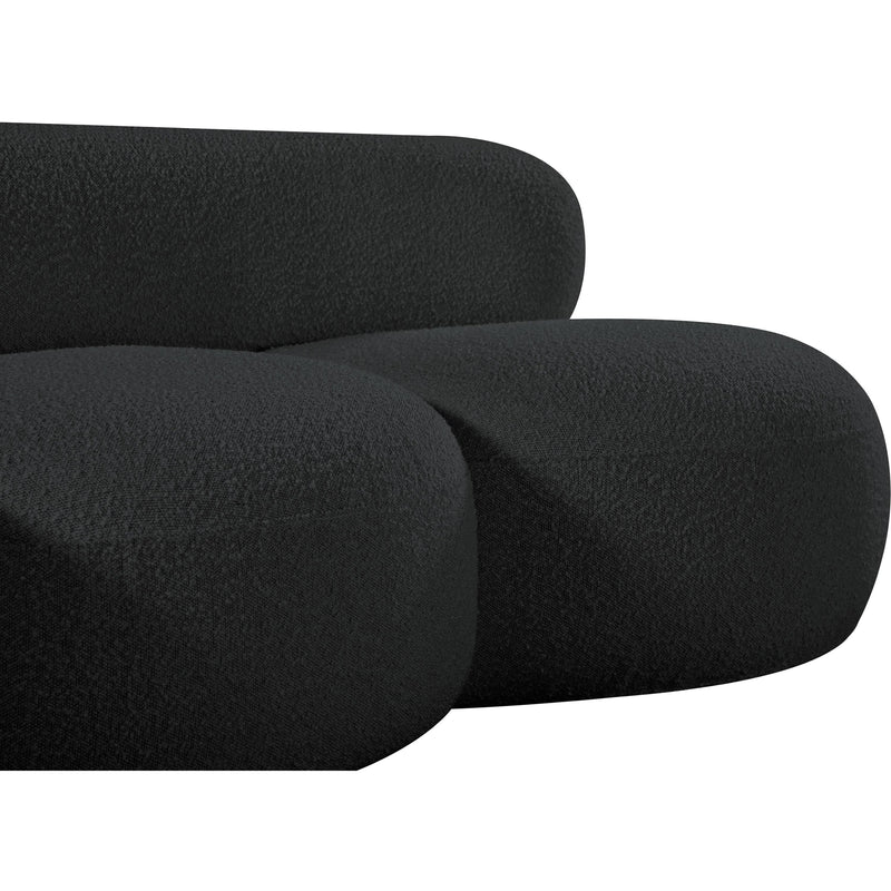 Meridian Venti Black Boucle Fabric Loveseat IMAGE 9