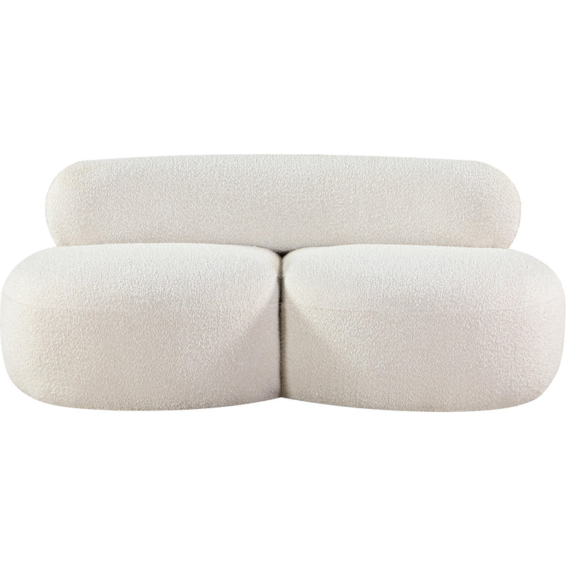 Meridian Venti Cream Boucle Fabric Loveseat IMAGE 5