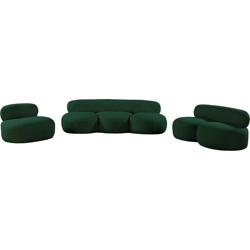 Meridian Venti Green Boucle Fabric Loveseat IMAGE 16