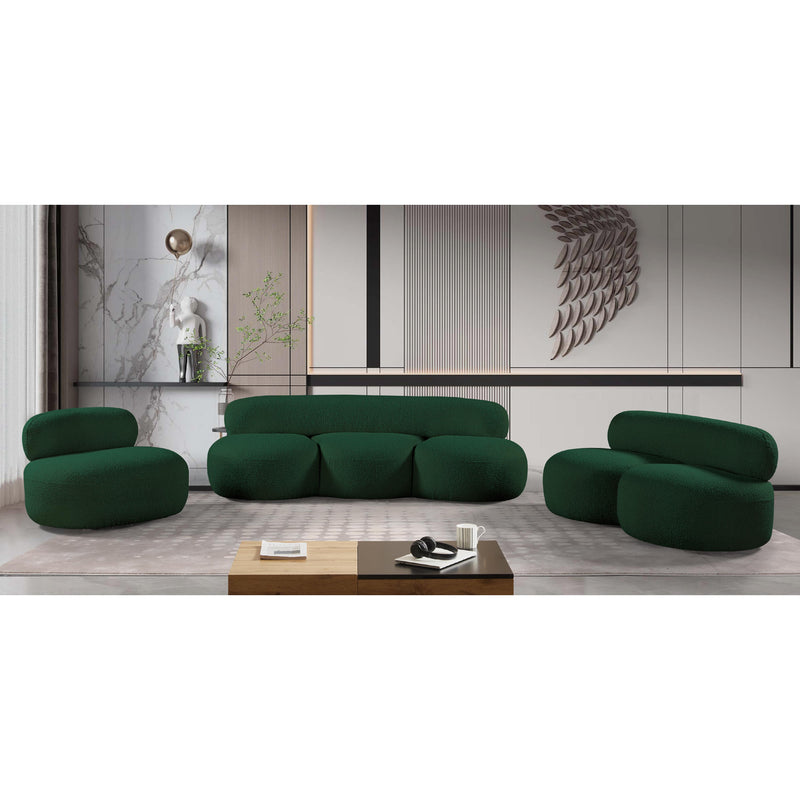 Meridian Venti Green Boucle Fabric Loveseat IMAGE 17