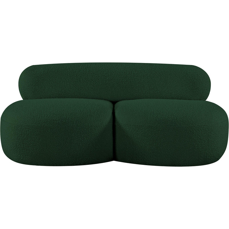 Meridian Venti Green Boucle Fabric Loveseat IMAGE 5