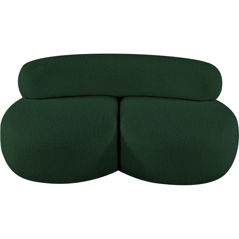 Meridian Venti Green Boucle Fabric Loveseat IMAGE 6