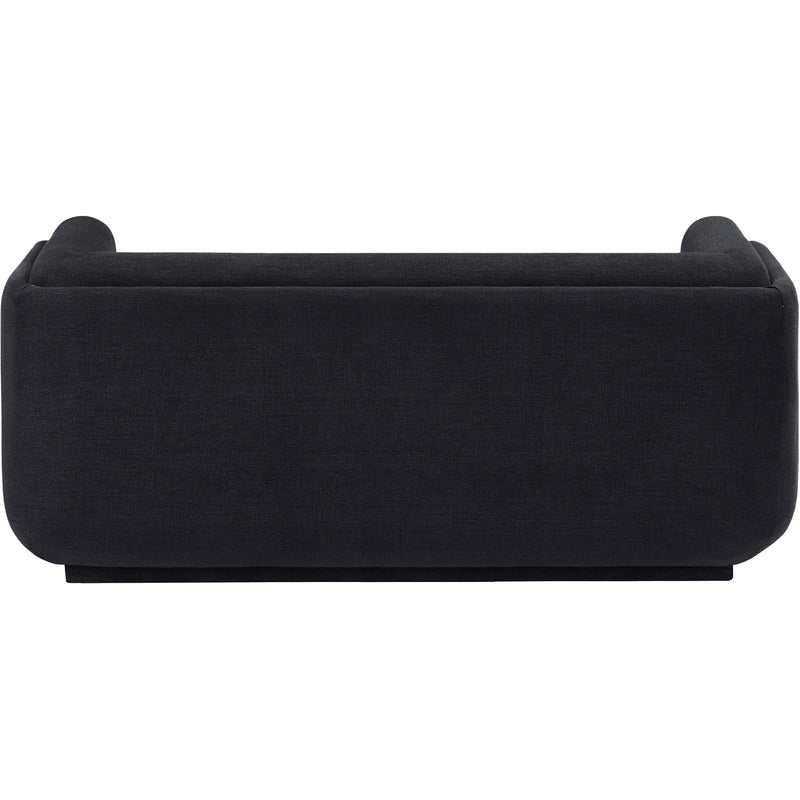 Meridian Kimora Black Linen Textured Fabric Loveseat IMAGE 3