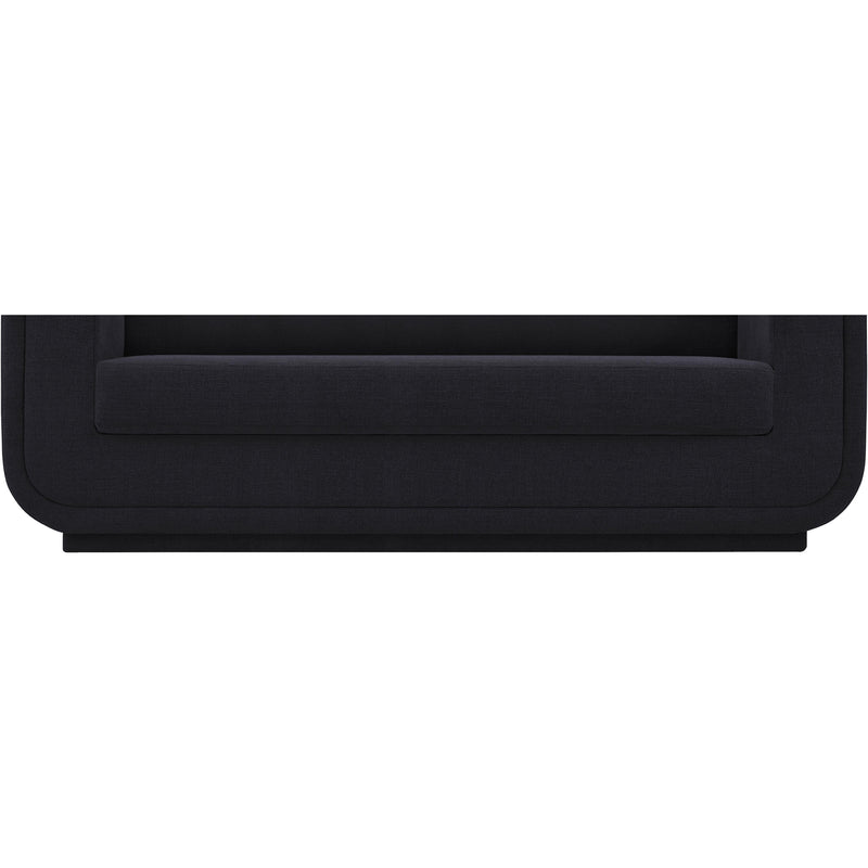 Meridian Kimora Black Linen Textured Fabric Loveseat IMAGE 7