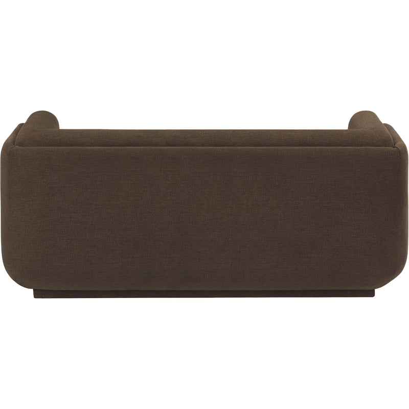 Meridian Kimora Brown Linen Textured Fabric Loveseat IMAGE 3