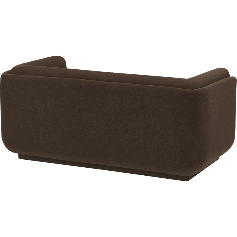 Meridian Kimora Brown Linen Textured Fabric Loveseat IMAGE 6