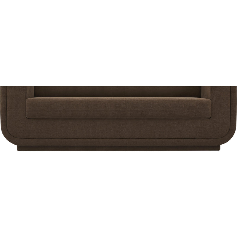 Meridian Kimora Brown Linen Textured Fabric Loveseat IMAGE 7