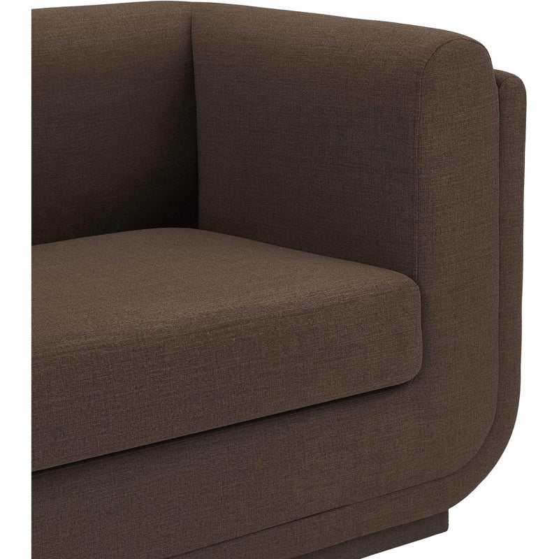 Meridian Kimora Brown Linen Textured Fabric Loveseat IMAGE 8