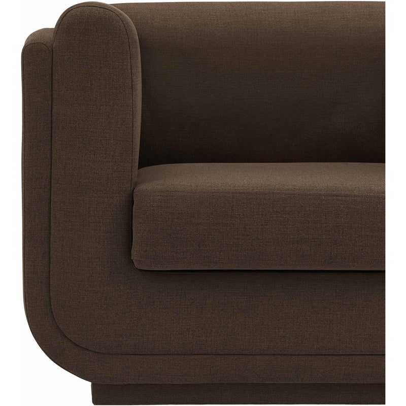 Meridian Kimora Brown Linen Textured Fabric Loveseat IMAGE 9