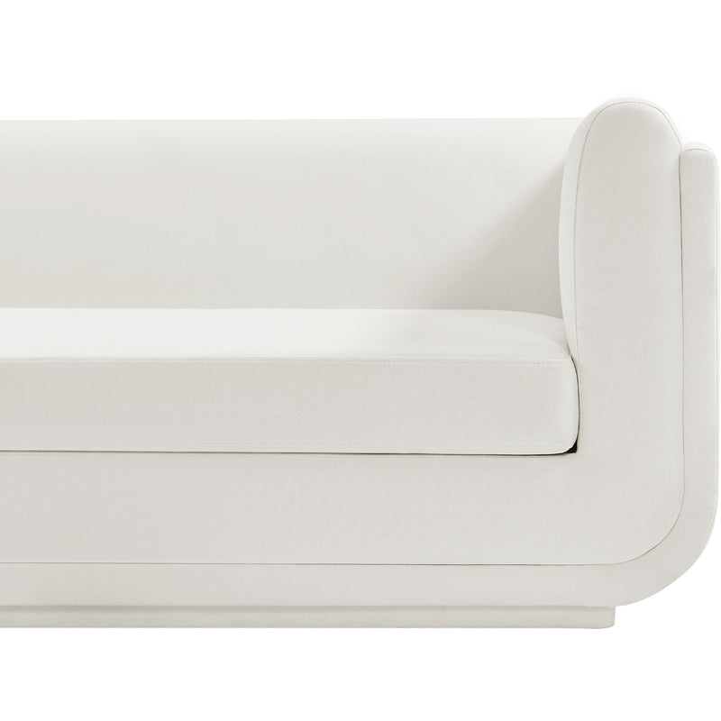 Meridian Kimora Cream Linen Textured Fabric Loveseat IMAGE 7