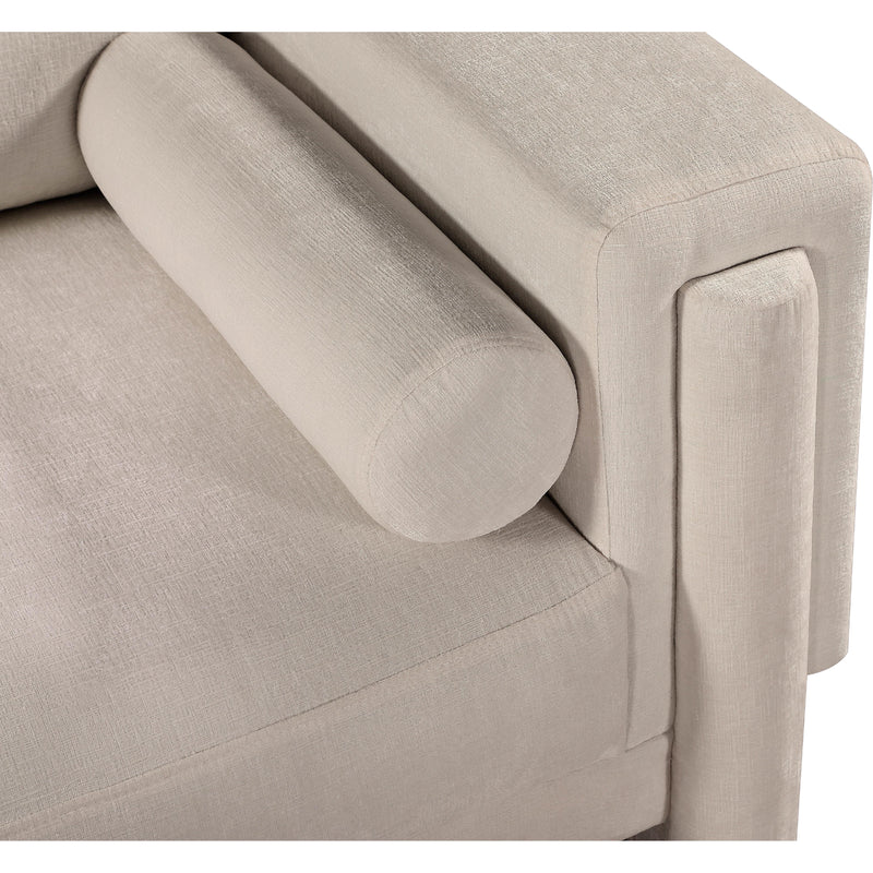 Meridian Madeline Beige Chenille Fabric Loveseat IMAGE 11