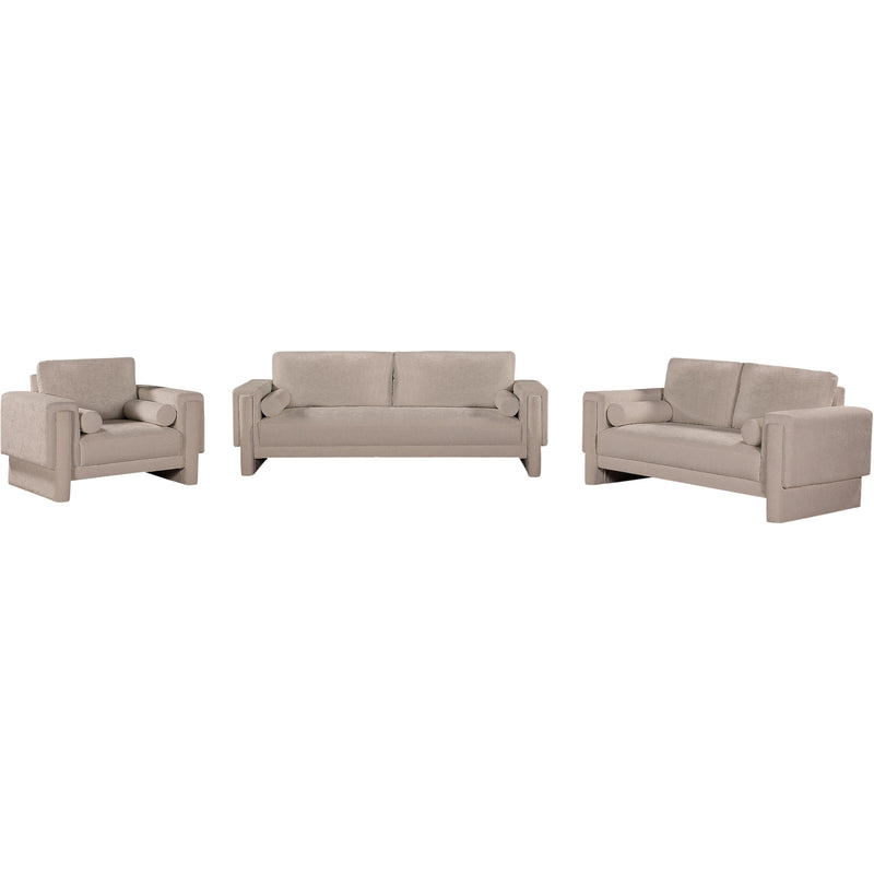 Meridian Madeline Beige Chenille Fabric Loveseat IMAGE 13