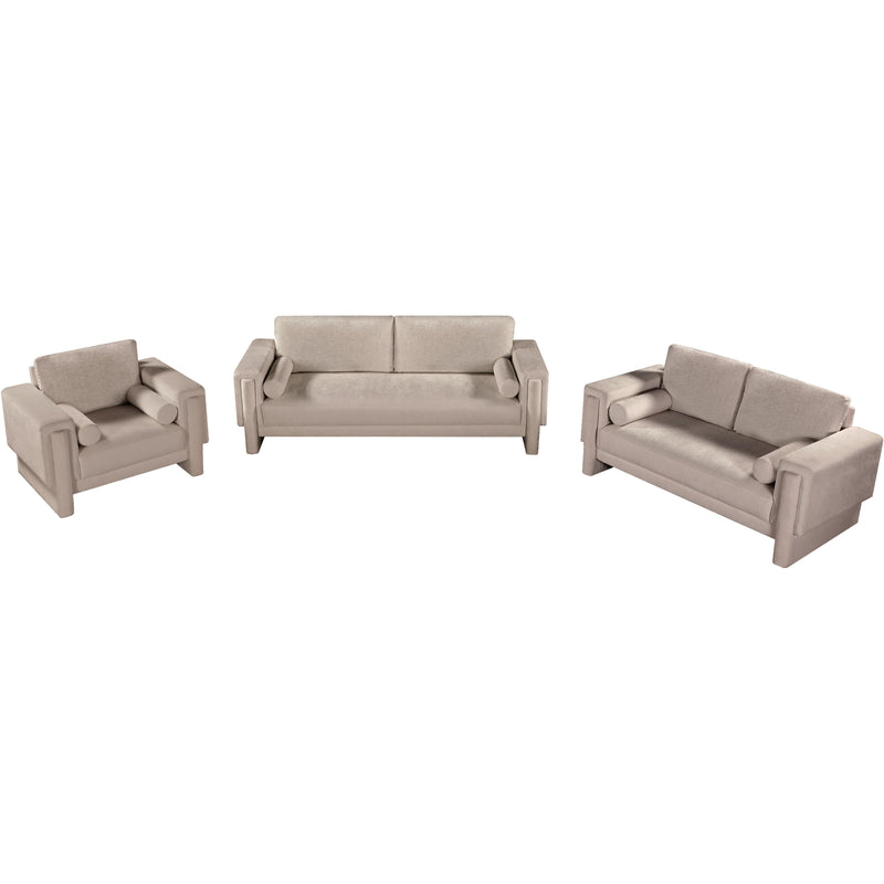 Meridian Madeline Beige Chenille Fabric Loveseat IMAGE 14