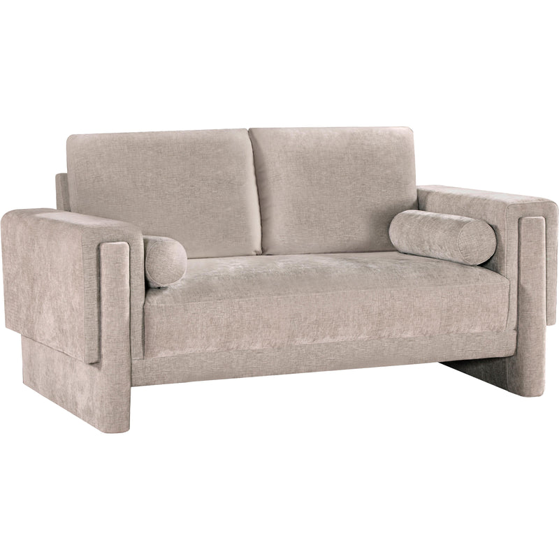 Meridian Madeline Beige Chenille Fabric Loveseat IMAGE 15