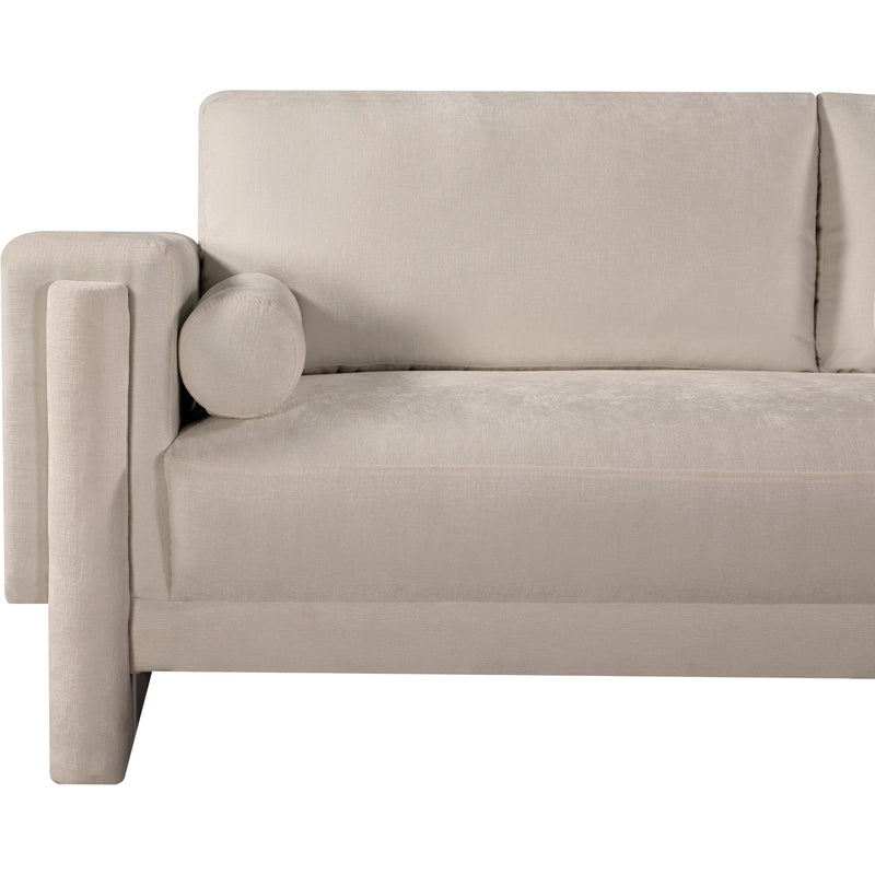 Meridian Madeline Beige Chenille Fabric Loveseat IMAGE 8