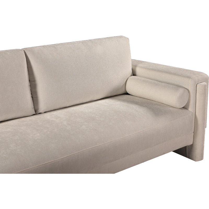 Meridian Madeline Beige Chenille Fabric Loveseat IMAGE 9