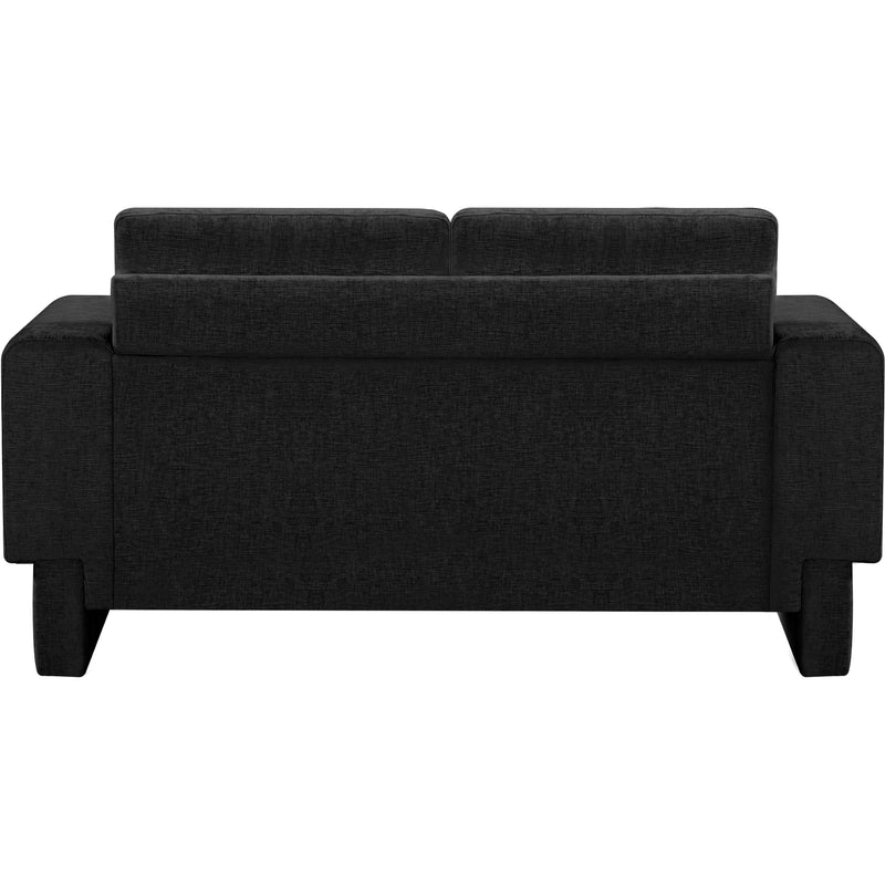 Meridian Madeline Black Chenille Fabric Loveseat IMAGE 3