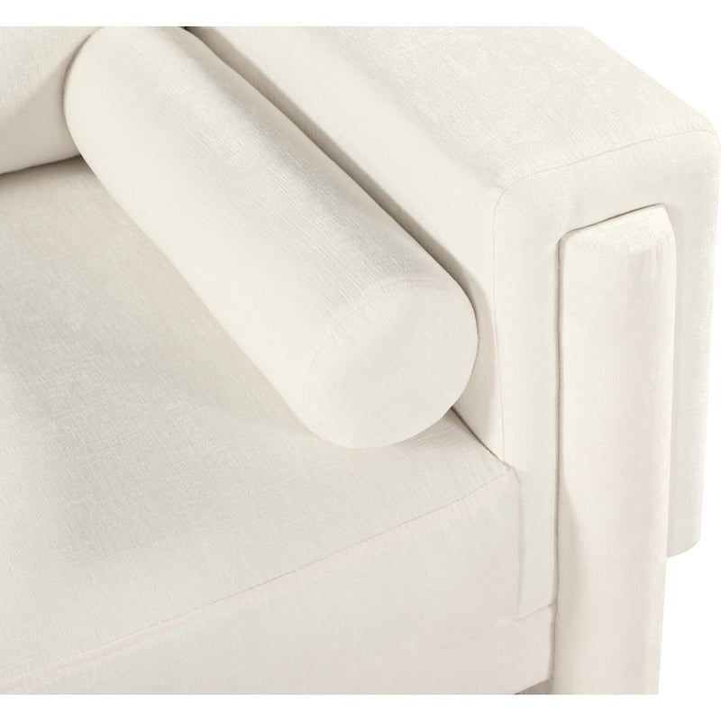 Meridian Madeline Cream Chenille Fabric Loveseat IMAGE 10