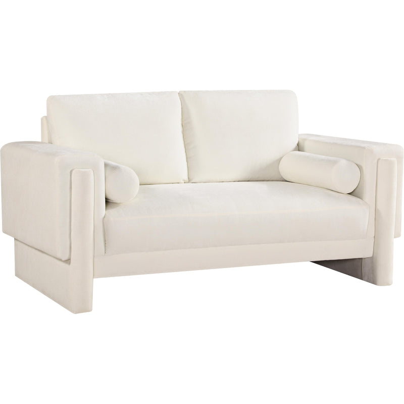 Meridian Madeline Cream Chenille Fabric Loveseat IMAGE 15