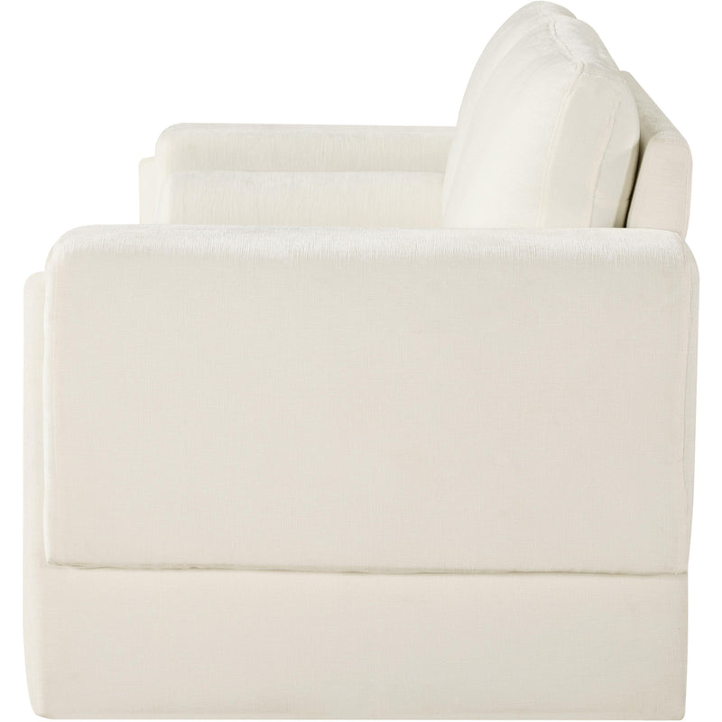 Meridian Madeline Cream Chenille Fabric Loveseat IMAGE 6