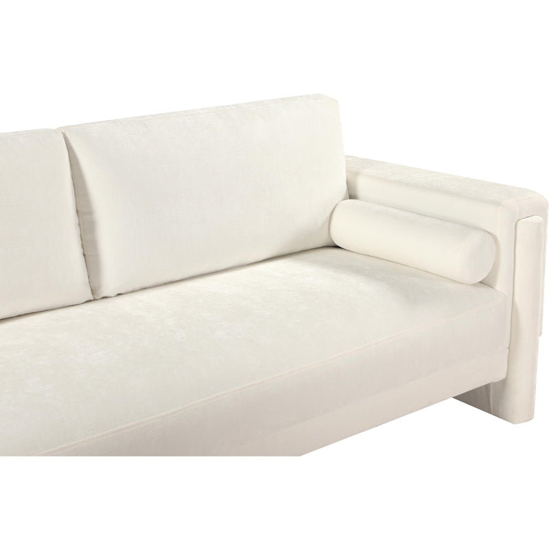 Meridian Madeline Cream Chenille Fabric Loveseat IMAGE 8