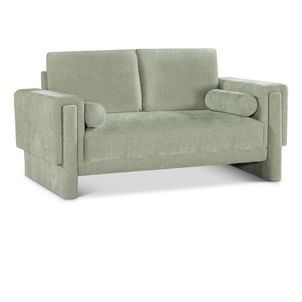 Meridian Madeline Mint Chenille Fabric Loveseat IMAGE 1