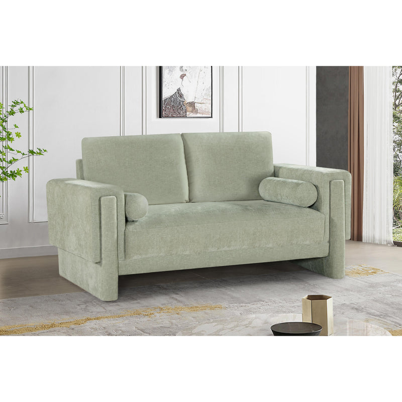 Meridian Madeline Mint Chenille Fabric Loveseat IMAGE 2