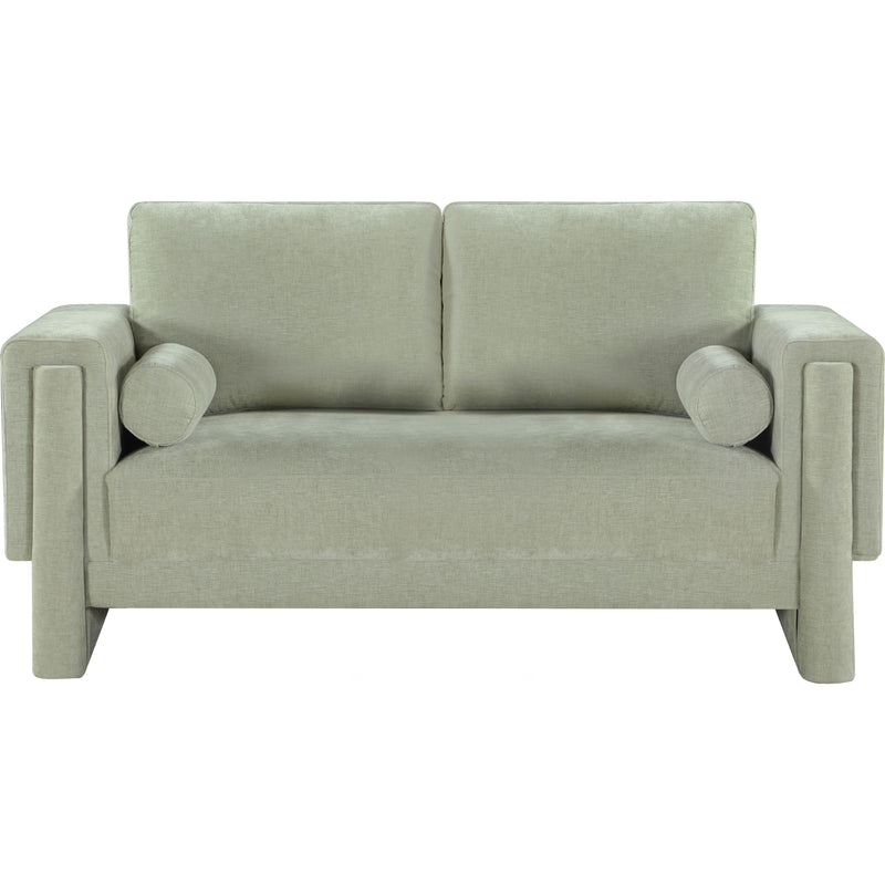 Meridian Madeline Mint Chenille Fabric Loveseat IMAGE 4