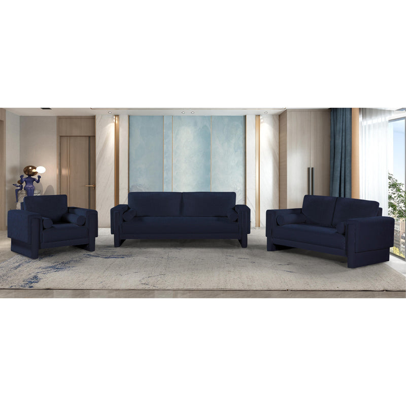 Meridian Madeline Navy Chenille Fabric Loveseat IMAGE 12