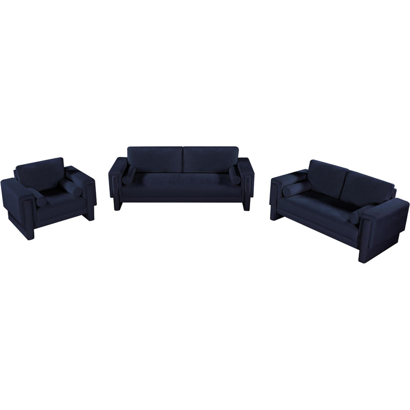 Meridian Madeline Navy Chenille Fabric Loveseat IMAGE 14