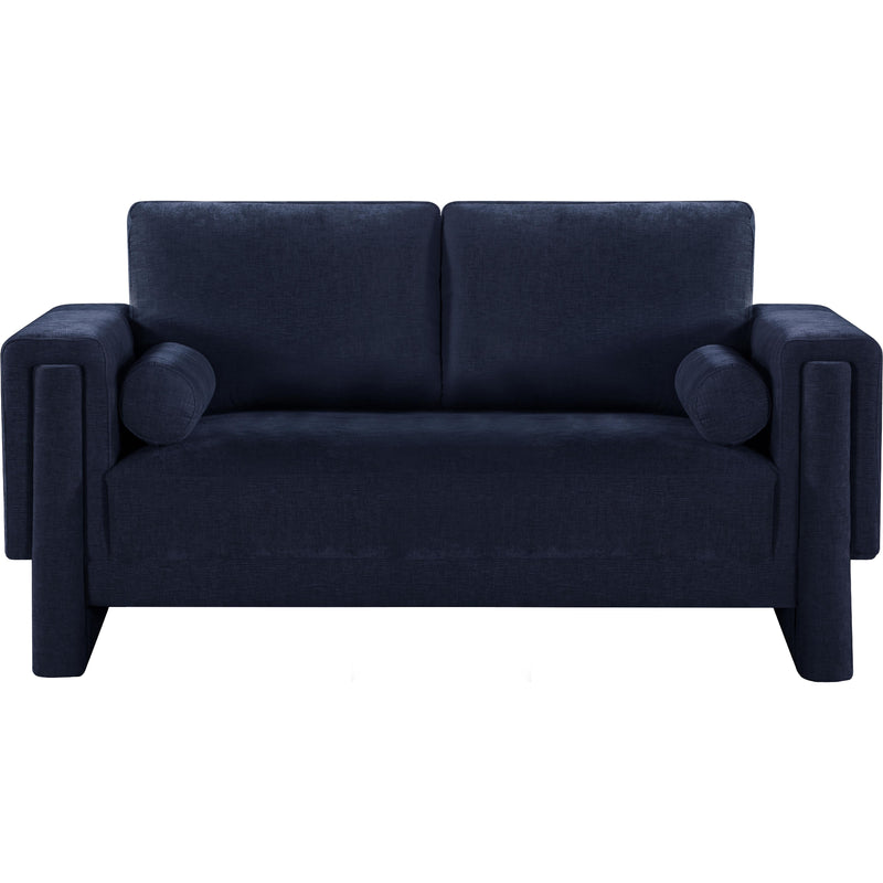 Meridian Madeline Navy Chenille Fabric Loveseat IMAGE 4