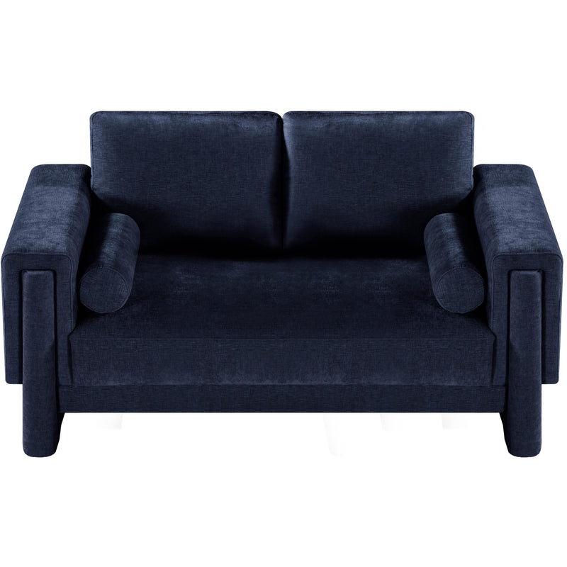 Meridian Madeline Navy Chenille Fabric Loveseat IMAGE 5