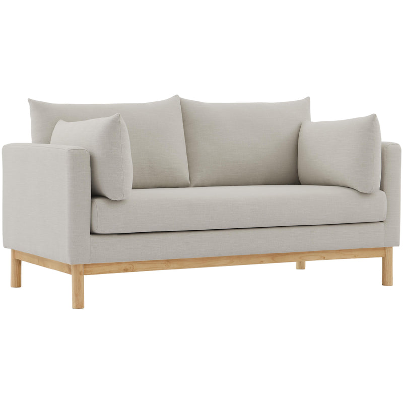 Meridian Langham Beige Linen Textured Fabric Loveseat IMAGE 16