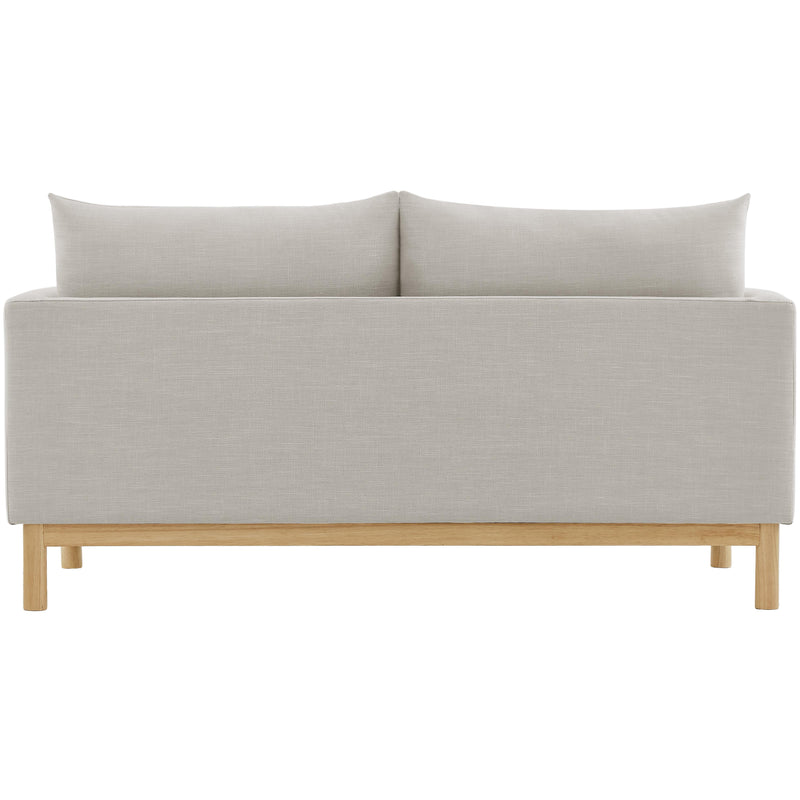 Meridian Langham Beige Linen Textured Fabric Loveseat IMAGE 3