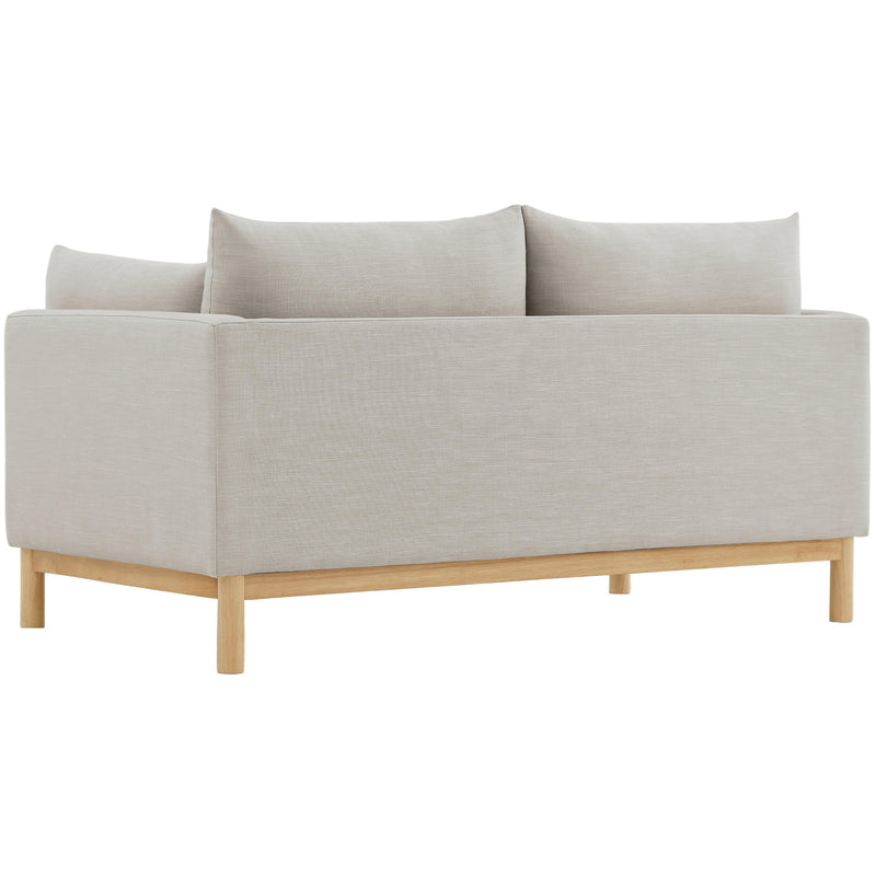 Meridian Langham Beige Linen Textured Fabric Loveseat IMAGE 4