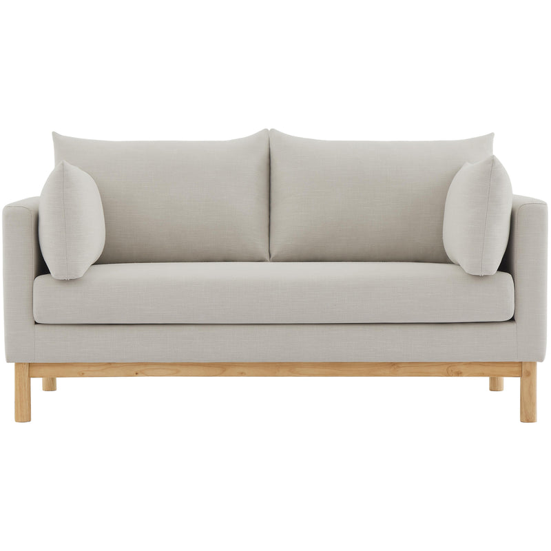 Meridian Langham Beige Linen Textured Fabric Loveseat IMAGE 5