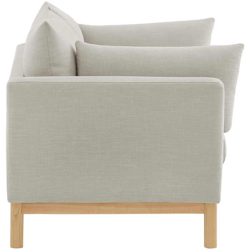 Meridian Langham Beige Linen Textured Fabric Loveseat IMAGE 7