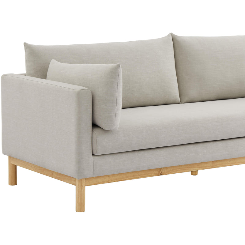 Meridian Langham Beige Linen Textured Fabric Loveseat IMAGE 8