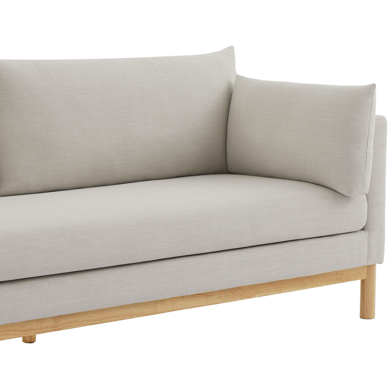 Meridian Langham Beige Linen Textured Fabric Loveseat IMAGE 9