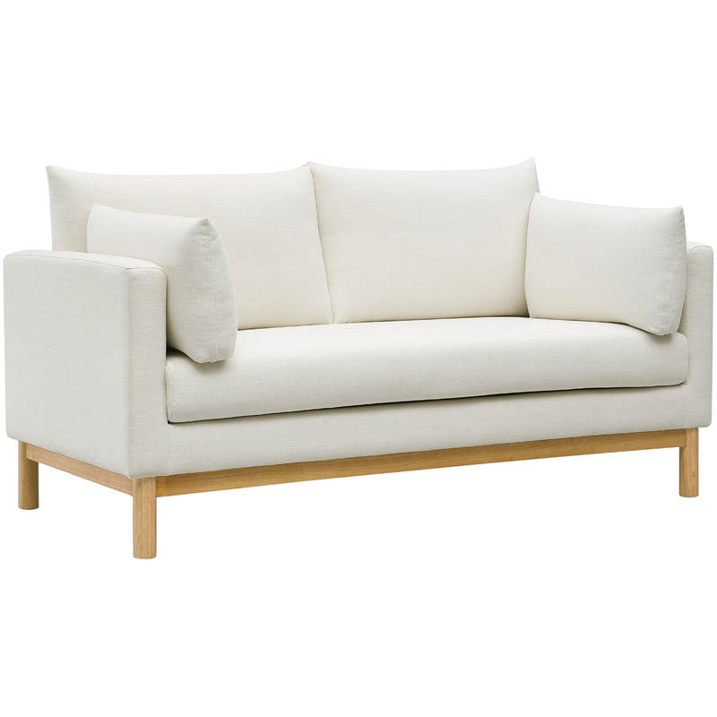 Meridian Langham Cream Linen Textured Fabric Loveseat IMAGE 16