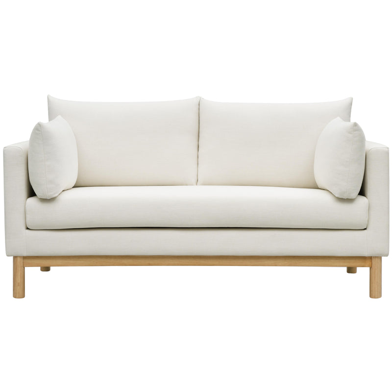 Meridian Langham Cream Linen Textured Fabric Loveseat IMAGE 5