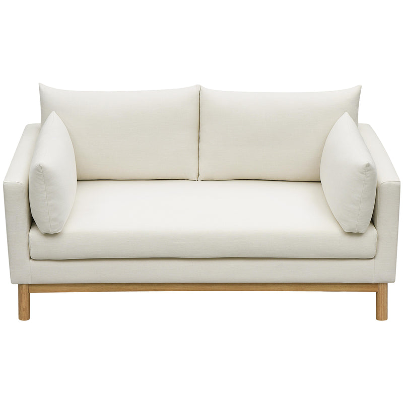 Meridian Langham Cream Linen Textured Fabric Loveseat IMAGE 6