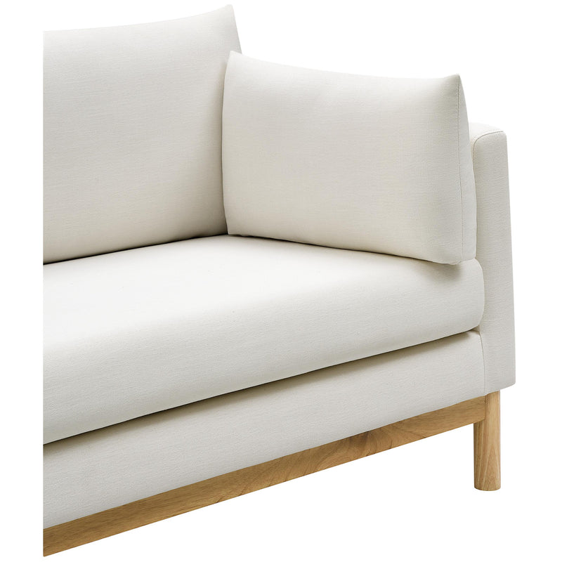 Meridian Langham Cream Linen Textured Fabric Loveseat IMAGE 9