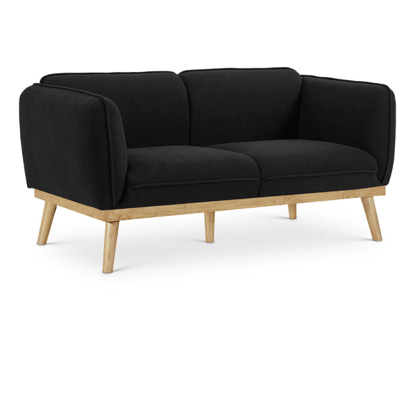 Meridian Nolita Black Boucle Fabric Loveseat IMAGE 1