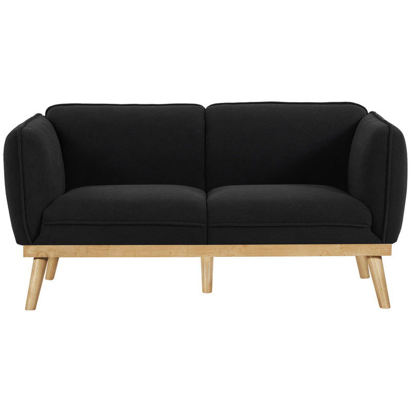 Meridian Nolita Black Boucle Fabric Loveseat IMAGE 5